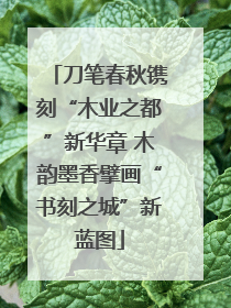 刀笔春秋镌刻“木业之都”新华章 木韵墨香擘画“书刻之城”新蓝图
